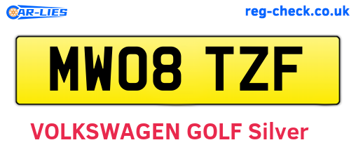 MW08TZF are the vehicle registration plates.