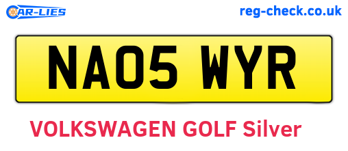 NA05WYR are the vehicle registration plates.