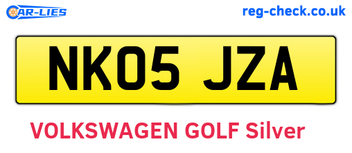 NK05JZA are the vehicle registration plates.