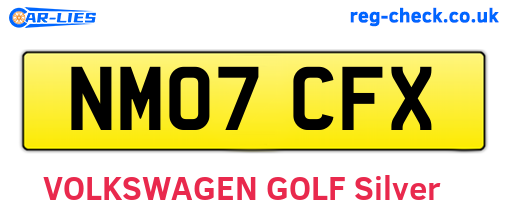 NM07CFX are the vehicle registration plates.