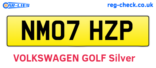 NM07HZP are the vehicle registration plates.