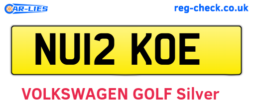 NU12KOE are the vehicle registration plates.