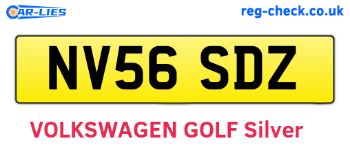 NV56SDZ are the vehicle registration plates.