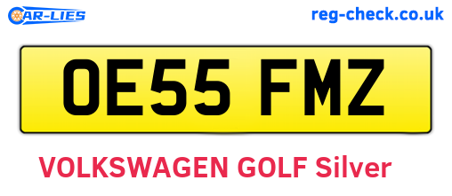 OE55FMZ are the vehicle registration plates.