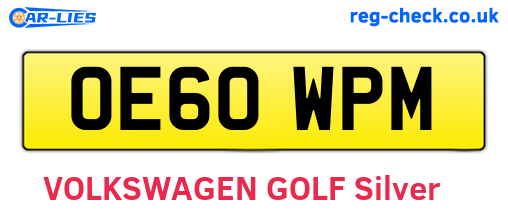 OE60WPM are the vehicle registration plates.