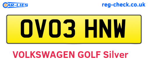 OV03HNW are the vehicle registration plates.