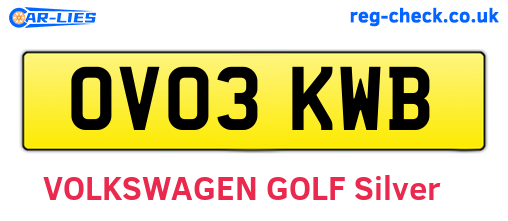 OV03KWB are the vehicle registration plates.