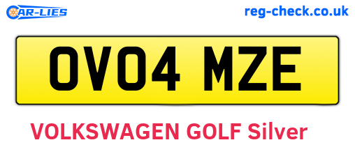 OV04MZE are the vehicle registration plates.