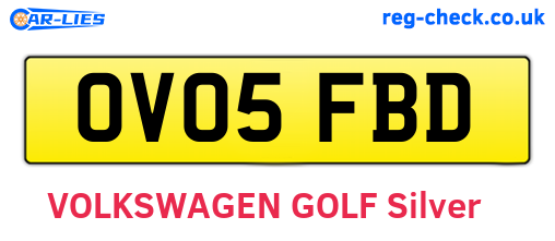 OV05FBD are the vehicle registration plates.