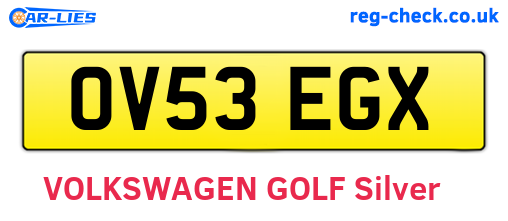 OV53EGX are the vehicle registration plates.