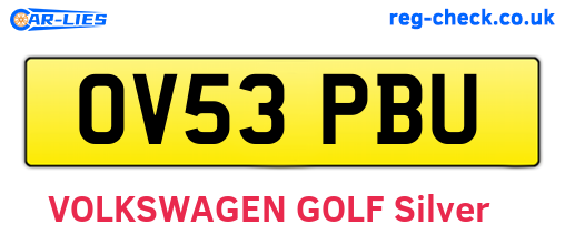 OV53PBU are the vehicle registration plates.