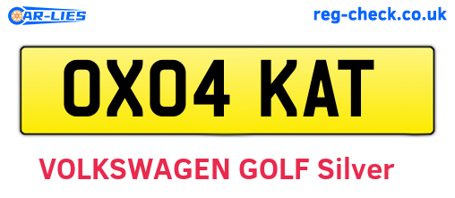 OX04KAT are the vehicle registration plates.