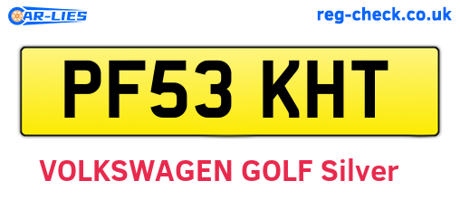 PF53KHT are the vehicle registration plates.