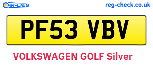PF53VBV are the vehicle registration plates.