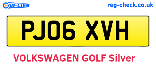 PJ06XVH are the vehicle registration plates.