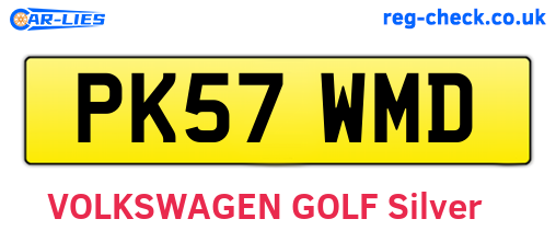 PK57WMD are the vehicle registration plates.