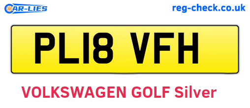 PL18VFH are the vehicle registration plates.