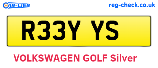 R33YYS are the vehicle registration plates.