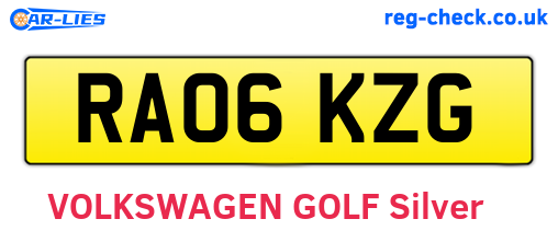 RA06KZG are the vehicle registration plates.