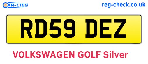 RD59DEZ are the vehicle registration plates.