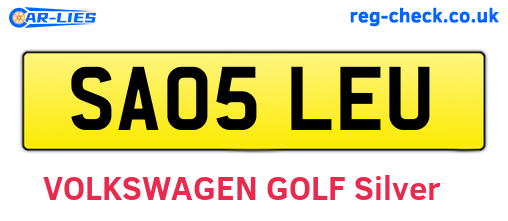 SA05LEU are the vehicle registration plates.