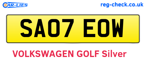 SA07EOW are the vehicle registration plates.
