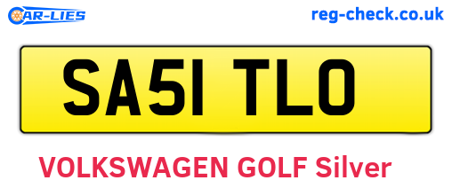 SA51TLO are the vehicle registration plates.