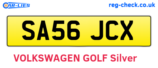 SA56JCX are the vehicle registration plates.