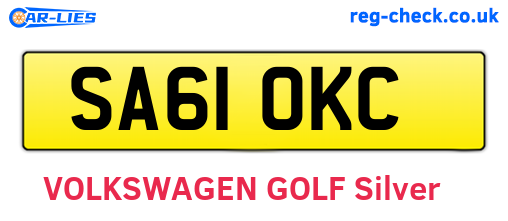 SA61OKC are the vehicle registration plates.