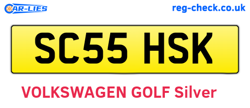 SC55HSK are the vehicle registration plates.