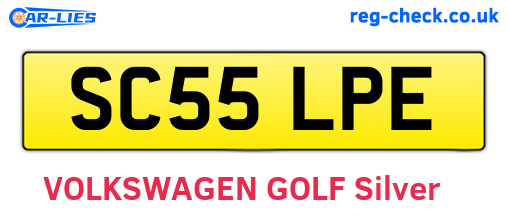 SC55LPE are the vehicle registration plates.