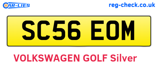 SC56EOM are the vehicle registration plates.