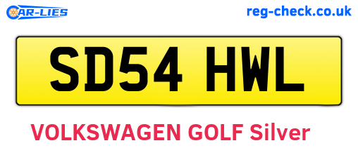 SD54HWL are the vehicle registration plates.