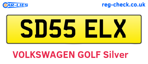 SD55ELX are the vehicle registration plates.