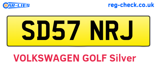 SD57NRJ are the vehicle registration plates.