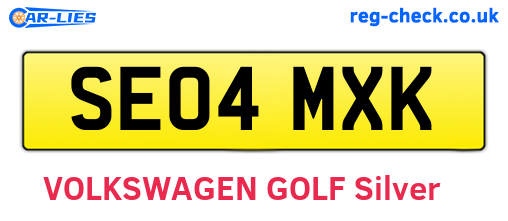 SE04MXK are the vehicle registration plates.