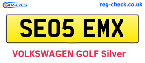 SE05EMX are the vehicle registration plates.