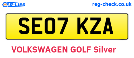 SE07KZA are the vehicle registration plates.
