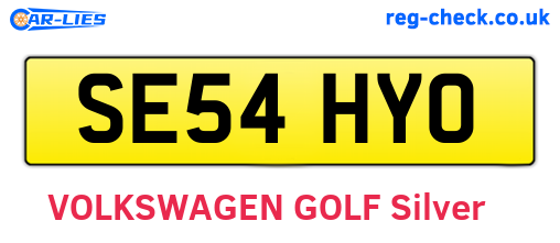SE54HYO are the vehicle registration plates.