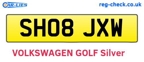 SH08JXW are the vehicle registration plates.