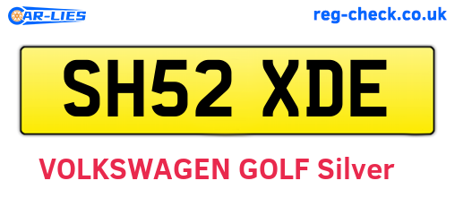 SH52XDE are the vehicle registration plates.