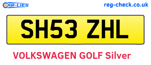 SH53ZHL are the vehicle registration plates.