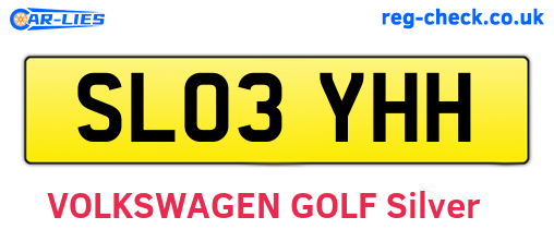 SL03YHH are the vehicle registration plates.