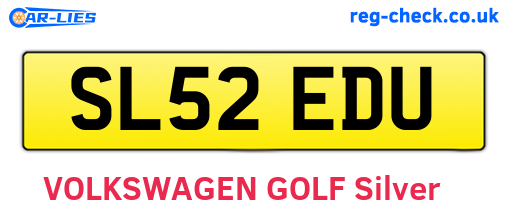 SL52EDU are the vehicle registration plates.