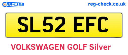 SL52EFC are the vehicle registration plates.