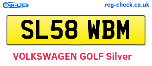 SL58WBM are the vehicle registration plates.