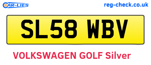 SL58WBV are the vehicle registration plates.