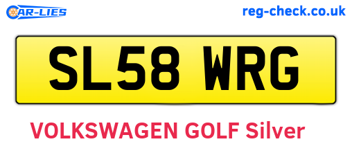 SL58WRG are the vehicle registration plates.