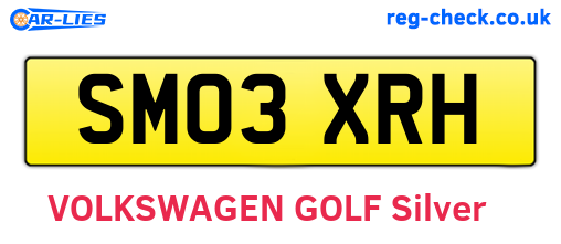 SM03XRH are the vehicle registration plates.