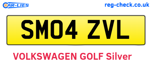 SM04ZVL are the vehicle registration plates.